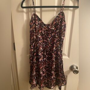Express floral print dress with pockets and adjustable straps, small
